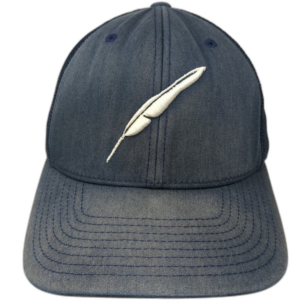 TravisMathew Baseball Cap Blue One Size Mesh Flexfit Fourteen Golf Feather Hat